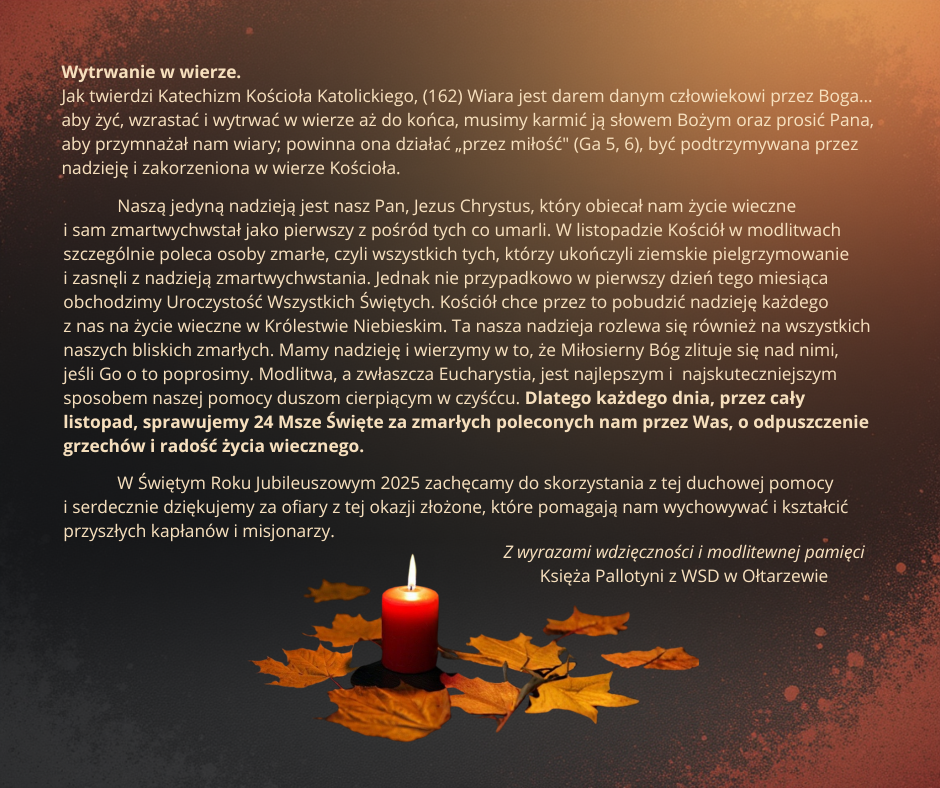 Listopad modlitwa za zmarłych